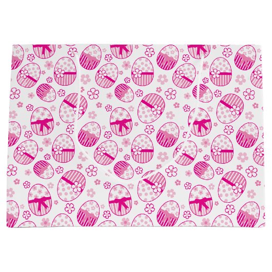 イースターエッグピンクグラフィックの好意抱き枕 ラージペーパーバッグ (正面)