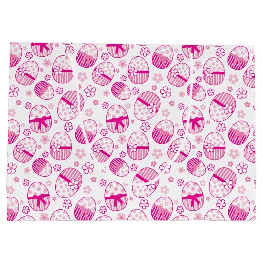 イースターエッグピンクグラフィックの好意抱き枕 ラージペーパーバッグ (裏面)