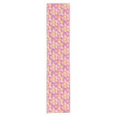 イースターエッグピンクパープルイエローパターン ショートテーブルランナー (正面)