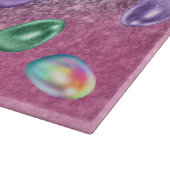 イースターエッグピンクパープル絞り染めグリッターグラム カッティングボード (角)