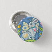 イースターエッグフェアリー、春ウサギ、バニーボタンラウンド 缶バッジ (正面&裏面)