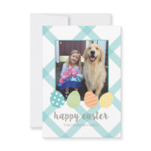 イースターエッグフォトカードブルー