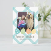 イースターエッグフォトカードブルー 招待状 (スタンド正面)