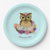 イースターエッグフクロウネスト ペーパープレート (正面)