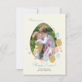 イースターエッグフレームフォトグリーティングカード 招待状 (正面)