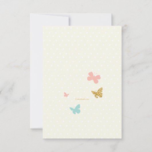 イースターエッグフレームフォトグリーティングカード 招待状 (裏面)