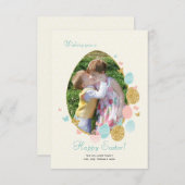 イースターエッグフレームフォトグリーティングカード 招待状 (正面/裏面)