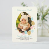 イースターエッグフレームフォト招待状 招待状 (スタンド正面)