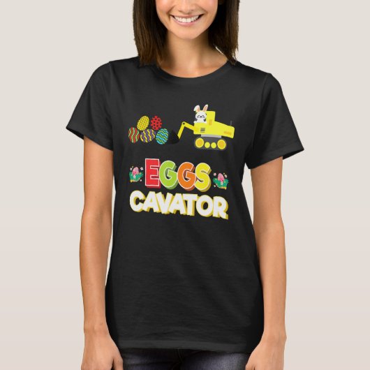 イースターエッグフン子供へ幼児エッグスカベーター Tシャツ (正面)