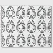 イースターエッグブラックアンドホワイトハッピーイースター ラッピングペーパー (フラット)