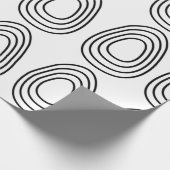 イースターエッグブラックアンドホワイトハッピーイースター ラッピングペーパー (角)