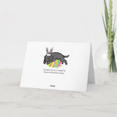 イースターエッグブラックラブラドールの子犬漫画 シーズンカード (裏面)