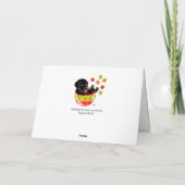 イースターエッグブラックラブラドール子犬マンガグリーン シーズンカード (裏面)