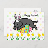 イースターエッグブラックラブラドール漫画 シーズンポストカード (正面/裏面)