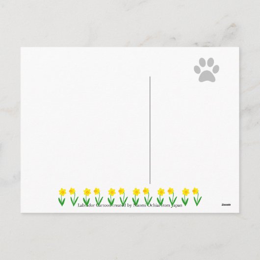 イースターエッグブラックラブラドール漫画 シーズンポストカード (裏面)