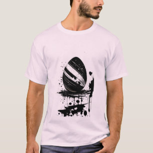 イースターエッグブラック(ばちゃばちゃ)跳ねるインクホリデーTシャツ Tシャツ
