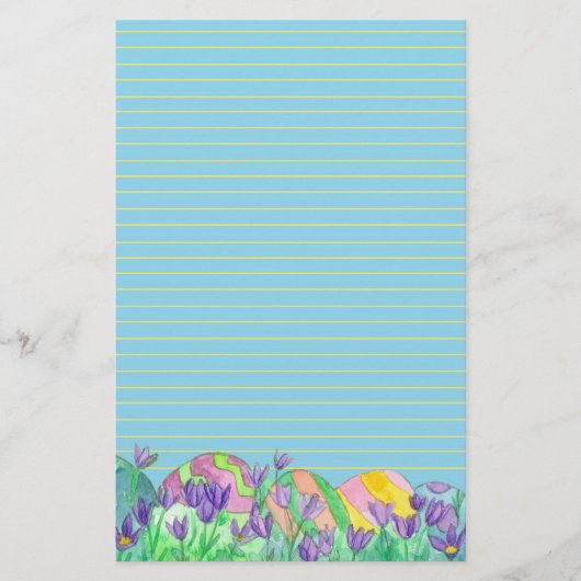 イースターエッグブルーライニング 便箋 (正面)