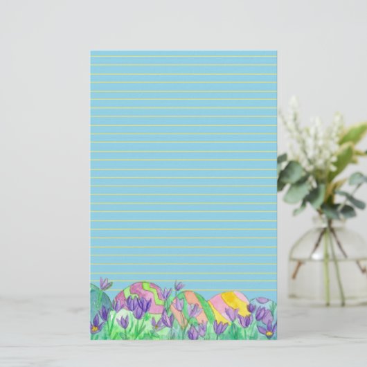 イースターエッグブルーライニング 便箋 (スタンド正面)