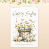 イースターエッグベージュフラワーズホリデーカード シーズンカード