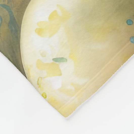 イースターエッグホリデーとウルフハウンドッグ フリースブランケット (角)