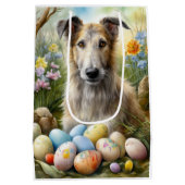 イースターエッグホリデーとウルフハウンドッグ ミディアムペーパーバッグ (裏面)