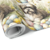 イースターエッグホリデーとチベットテリアドッグ ラッピングペーパー (ロールコーナー)