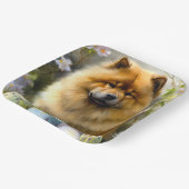 イースターエッグホリデーとチャウチャウ ペーパープレート (傾斜あり)