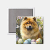 イースターエッグホリデーとチャウチャウ マグネット (正面/裏面)