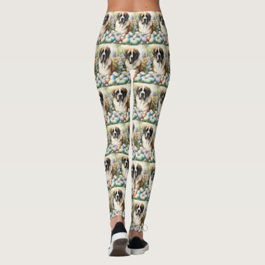 イースターエッグホリデーのあるサンベルナルドッグ レギンス (裏面)