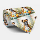 イースターエッグホリデーのあるボクサードッグ ネクタイ (ロール)