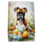 イースターエッグホリデーのあるボクサードッグ ミディアムペーパーバッグ (裏面)