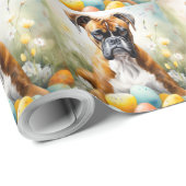 イースターエッグホリデーのあるボクサードッグ ラッピングペーパー (ロールコーナー)