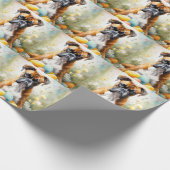 イースターエッグホリデーのあるボクサードッグ ラッピングペーパー (角)