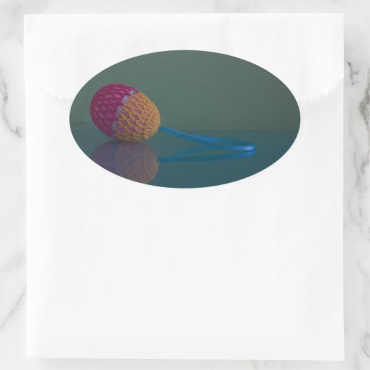 イースターエッグホリデーブルーとグリーン楕円ステッカー 楕円形シール (バッグ)