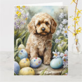 イースターエッグホリデー付きコックポー カード (黄色い花)