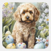 イースターエッグホリデー付きコックポー スクエアシール (正面)