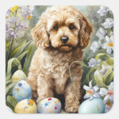 イースターエッグホリデー付きコックポー スクエアシール (正面)