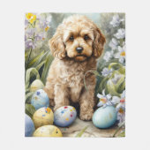 イースターエッグホリデー付きコックポー フリースブランケット (正面)