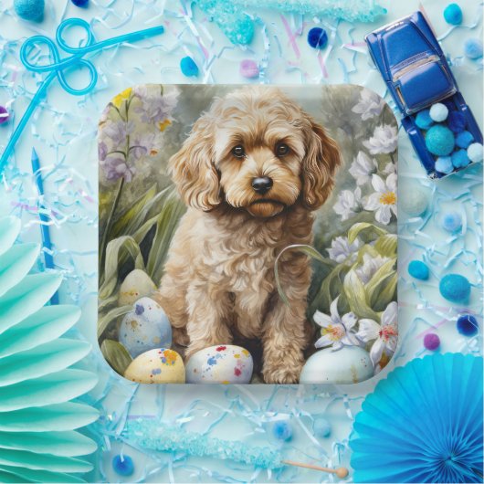 イースターエッグホリデー付きコックポー ペーパープレート (パーティー)