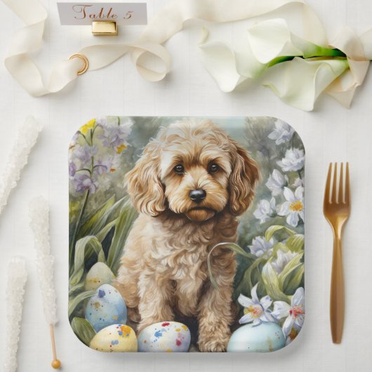 イースターエッグホリデー付きコックポー ペーパープレート (ウェディング)