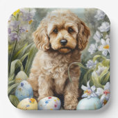 イースターエッグホリデー付きコックポー ペーパープレート (正面)