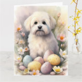 イースターエッグホリデー付きコトンデチュラエ カード (黄色い花)