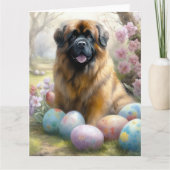 イースターエッグホリデー付きチベットマスティフ犬 カード (正面)