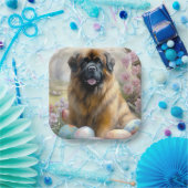 イースターエッグホリデー付きチベットマスティフ犬 ペーパープレート (パーティー)