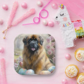 イースターエッグホリデー付きチベットマスティフ犬 ペーパープレート (パーティー)