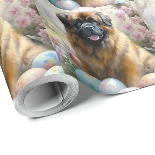 イースターエッグホリデー付きチベットマスティフ犬 ラッピングペーパー (ロールコーナー)