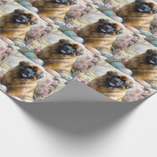 イースターエッグホリデー付きチベットマスティフ犬 ラッピングペーパー (角)