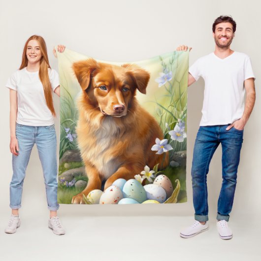 イースターエッグホリデー付きノバスコシアダックトーラー フリースブランケット (インサイチュ)