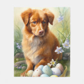 イースターエッグホリデー付きノバスコシアダックトーラー フリースブランケット (正面)