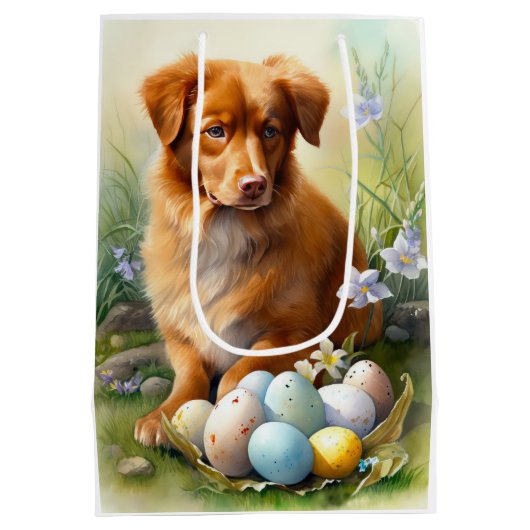 イースターエッグホリデー付きノバスコシアダックトーラー ミディアムペーパーバッグ (裏面)